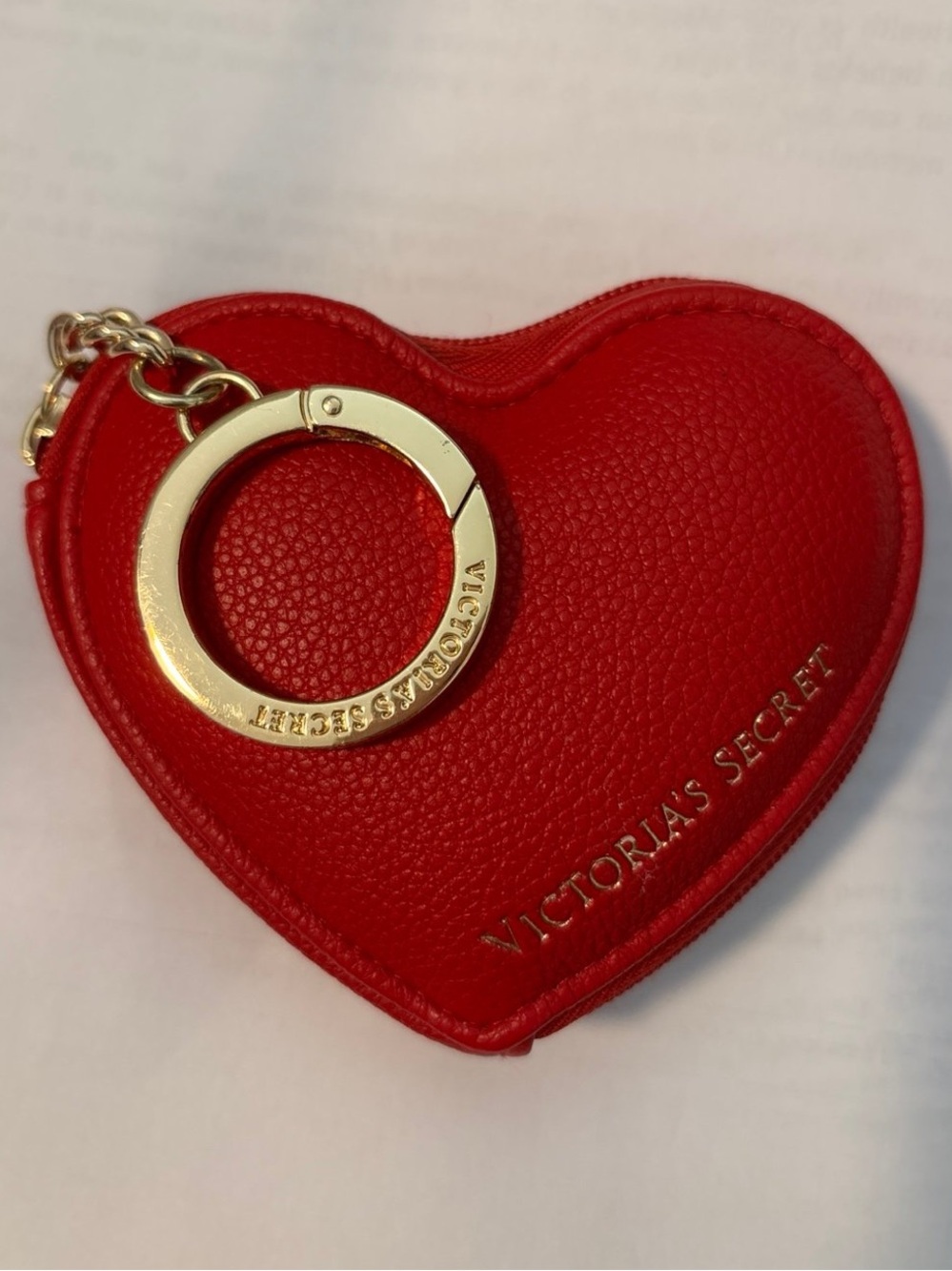 Victoria's Secret Red Heart Coin Purse Keychain